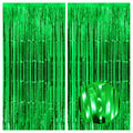Green Streamers Party Decorations 3.2x8 ft Pack of 2 - Large Green