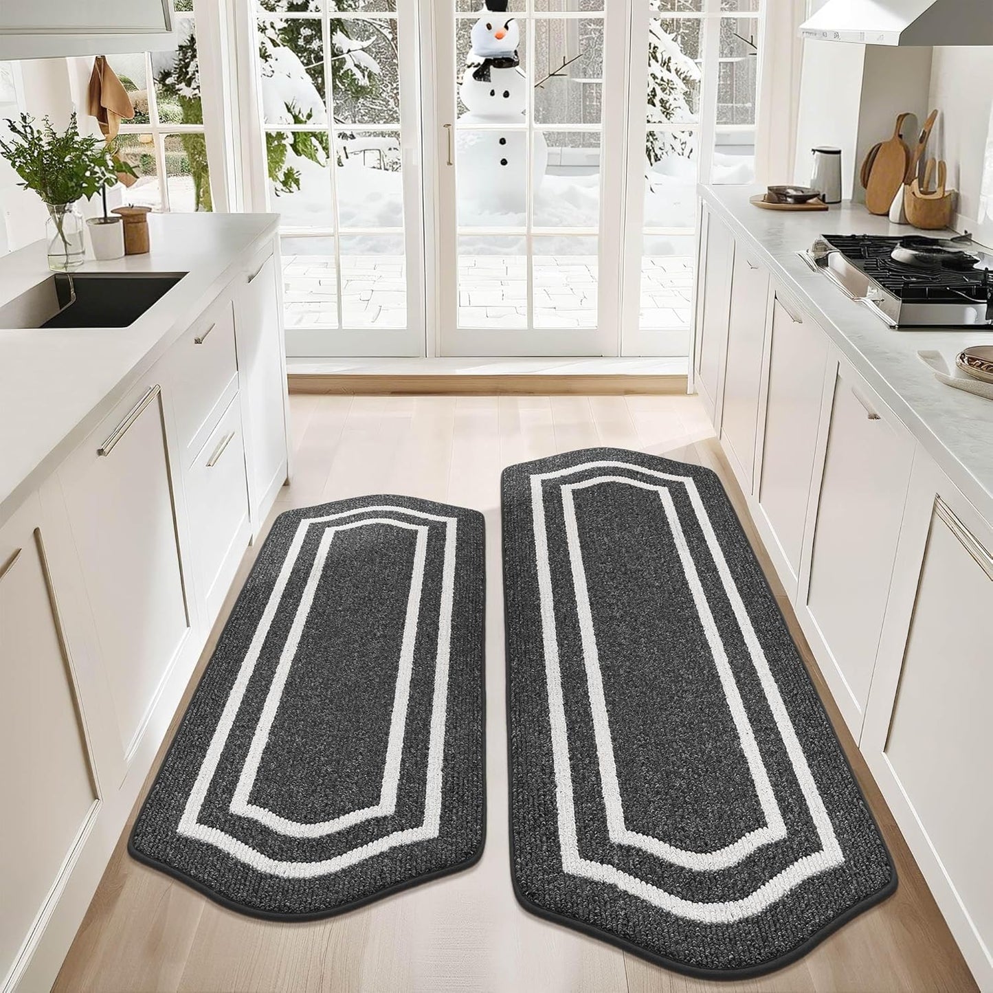 COSY HOMEER Non Slip Kitchen Mats for Floor - 2PCS Set