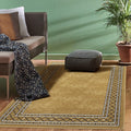 Antep Rugs Modern Bordered 5x7 Non-Skid Area Rug - Low Profile Comfort