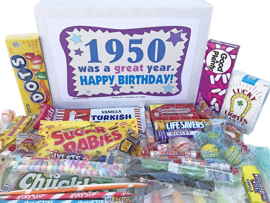 Retro Candy Gift Box for 75th Birthday Nostalgic Treats