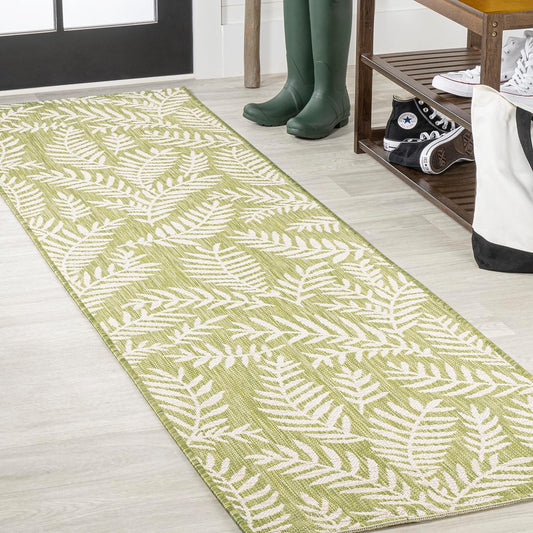 JONATHAN Y Palm Frond Indoor Outdoor Runner Rug for High Traffic