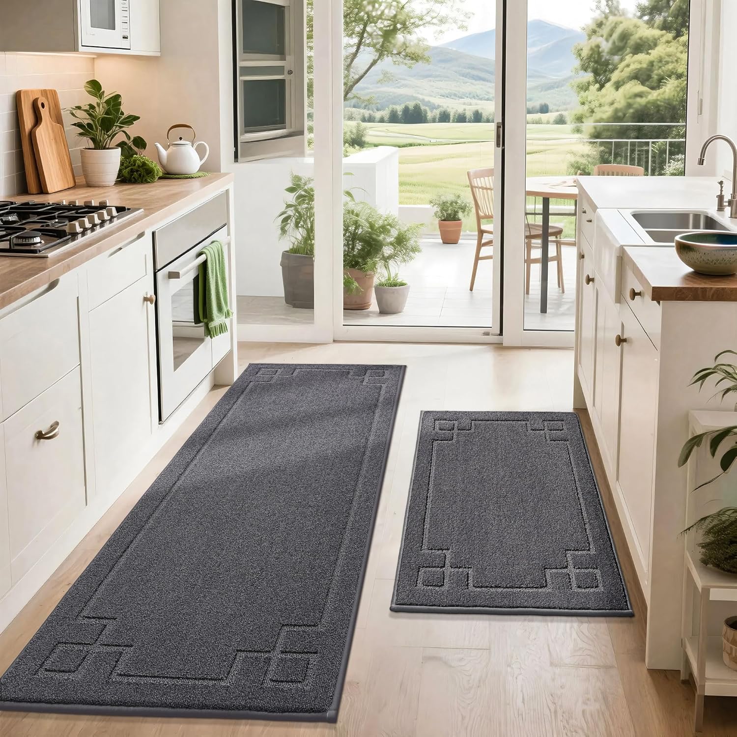 Non-Slip Washable Kitchen Rugs Set of 2 for Comfort and Safety