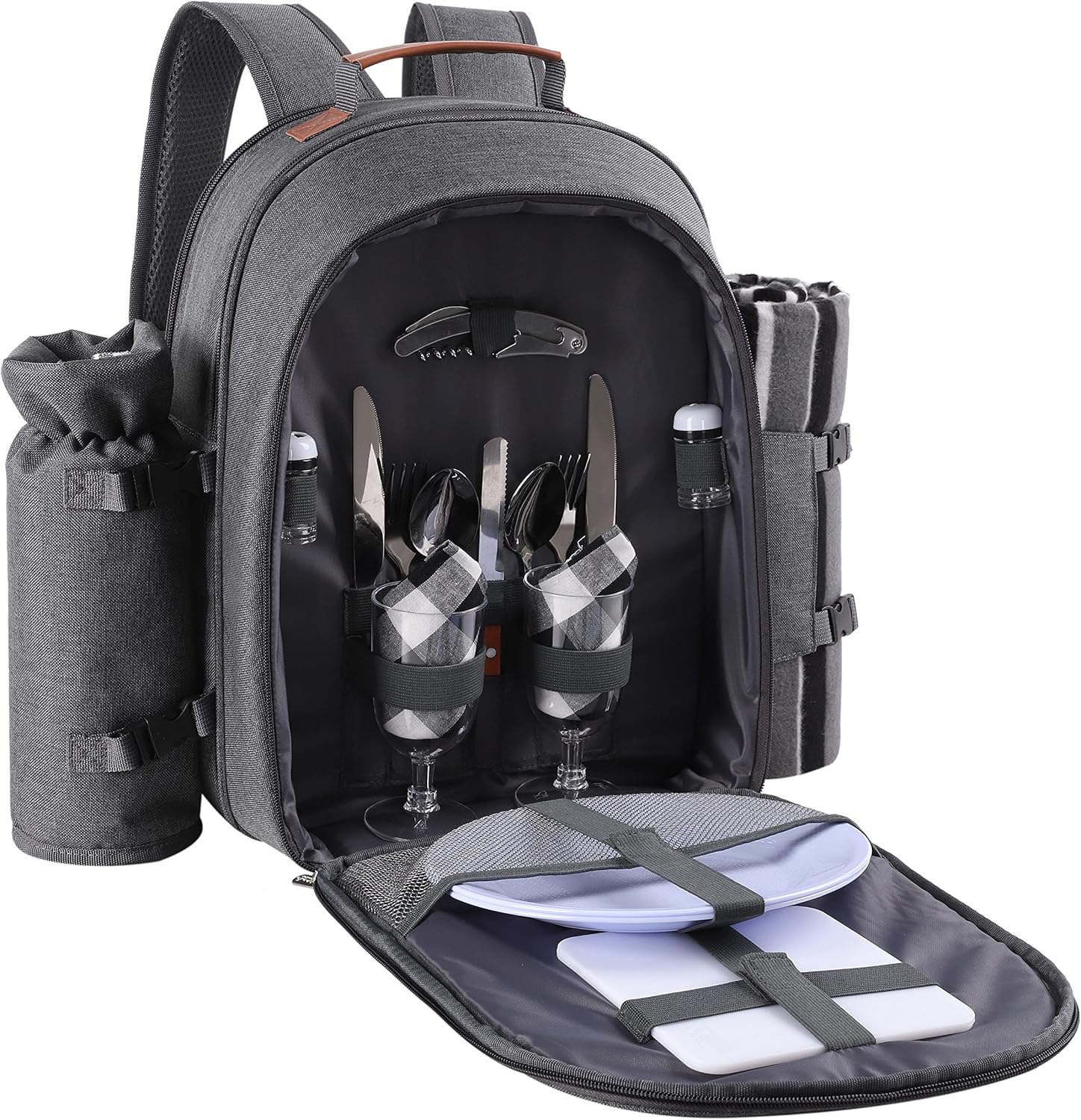 Apollo Walker Picnic Backpack Set for 2 with Cooler Compartment