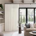 Pinch Pleated Extra Wide Linen Curtains 84 in Long - Soft Light