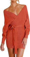 ZESICA Long Sleeve V Neck Wrap Dress Perfect for Fall Outings