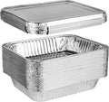 Disposable 9 x 13 Aluminum Foil Pans With Lids - Pack of 25