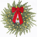 Norfolk Pine Christmas Wreath with Lights for Holiday Decor