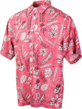 Wes and Willy Mens College Sports Fan Hawaiian-Vintage Floral Shirt