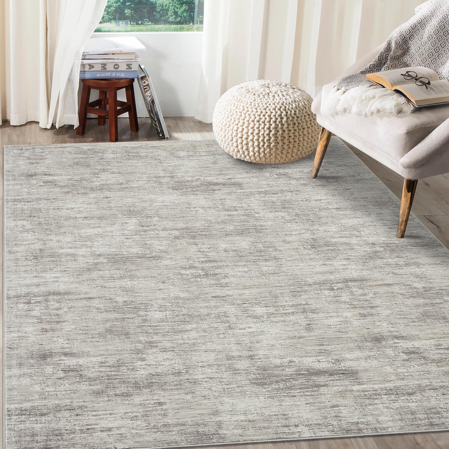 Machine Washable 5x7 Area Rug for Living Room and Dining Room