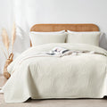 King Quilt Bedding Set Lightweight Soft Cream Bedspread Coverlet