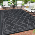 Reversible Outdoor Rug 9ftx18ft Waterproof Plastic Straw Rug - Durable