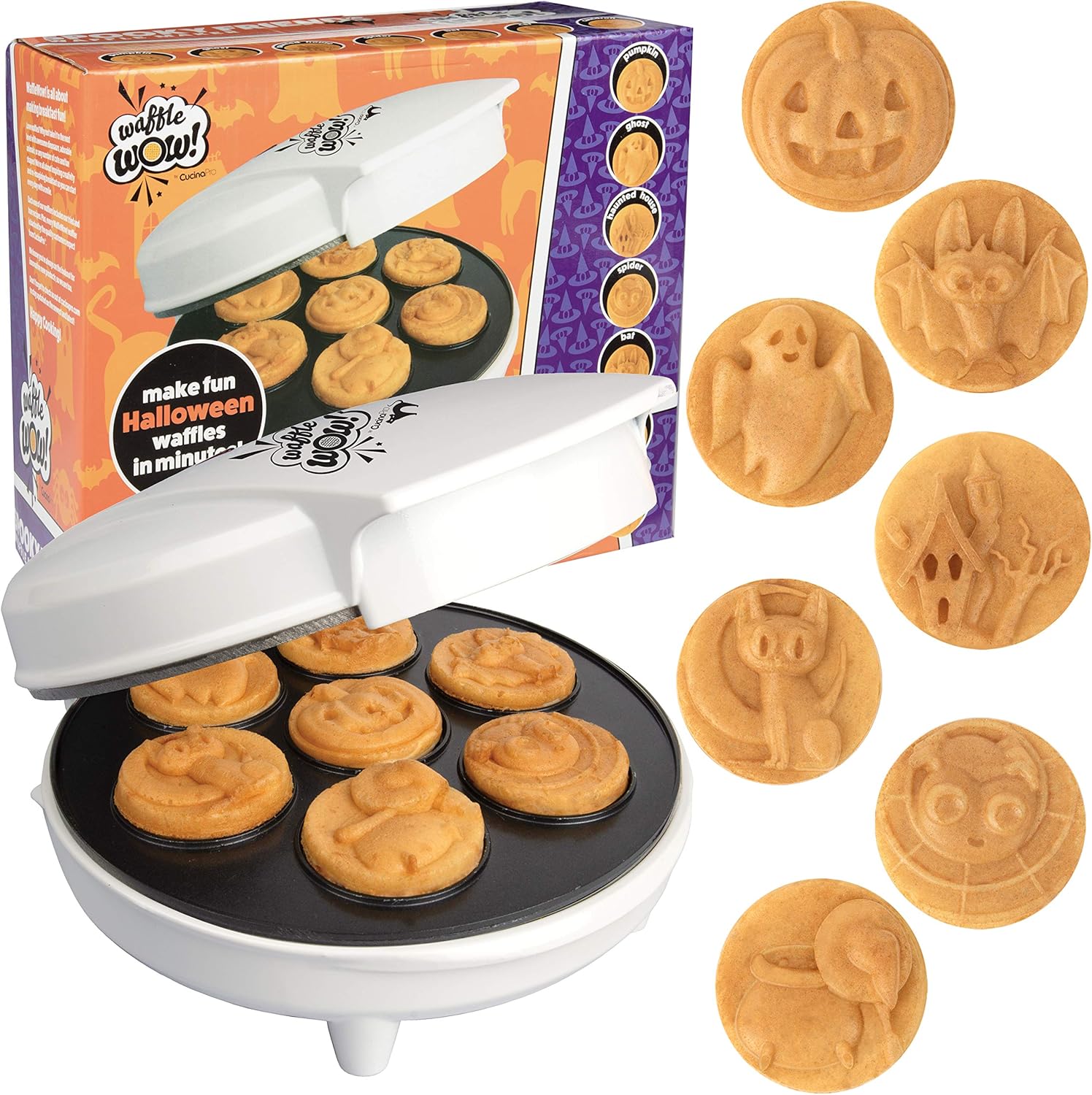 Spooky Waffle Maker - 7 Designs, Fun Breakfast!