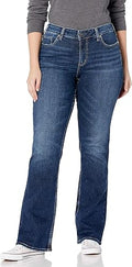 Silver Jeans Co. Women's Plus Suki Mid Rise Slim Bootcut Jeans