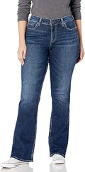 Silver Jeans Co. Women's Plus Suki Mid Rise Slim Bootcut Jeans - Curve