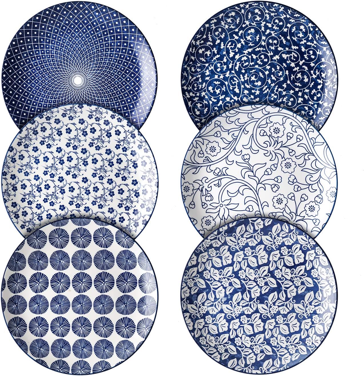 Selamica 10 inch Porcelain Dinner Plates Set of 6 for Every Meal