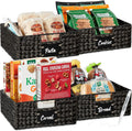 Water Hyacinth Pantry Baskets Set of 4 - Chalk Label Storage