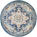 Madison 4ft Round Area Rug - Boho Chic Distressed Medallion