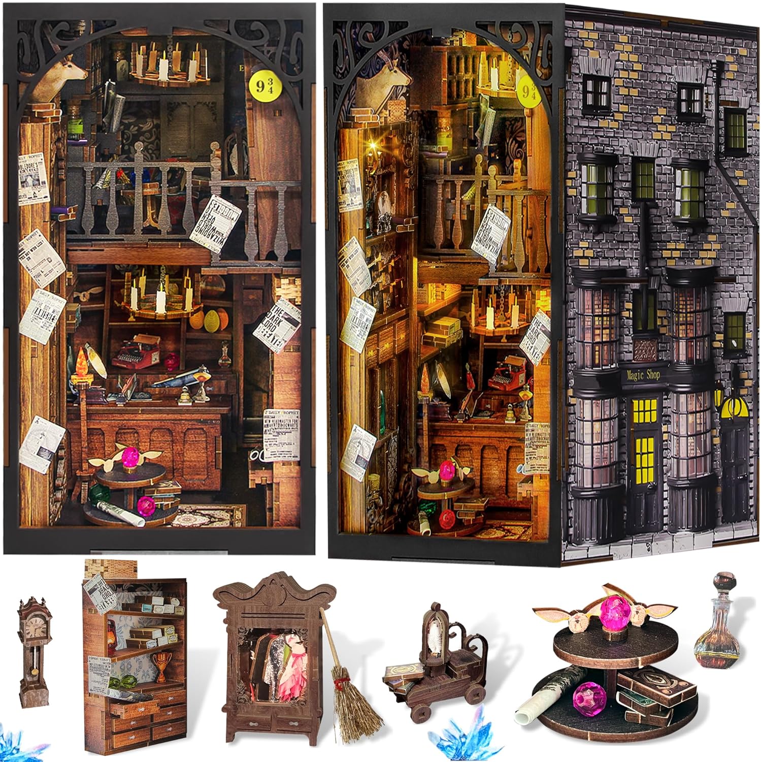 DIY Book Nook Kit with LED Light for Magical Decor Ideas