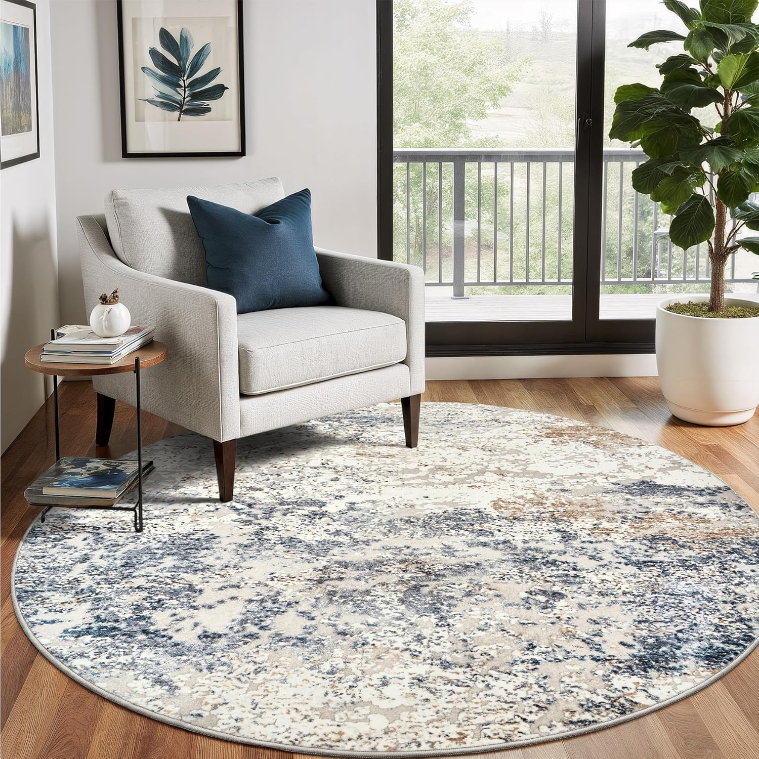 Art&Tuft 8FT Round Area Rug for Living Room, Soft and Stylish