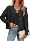 Women Knit Cardigan Sweater - Cropped Button Down for Fall