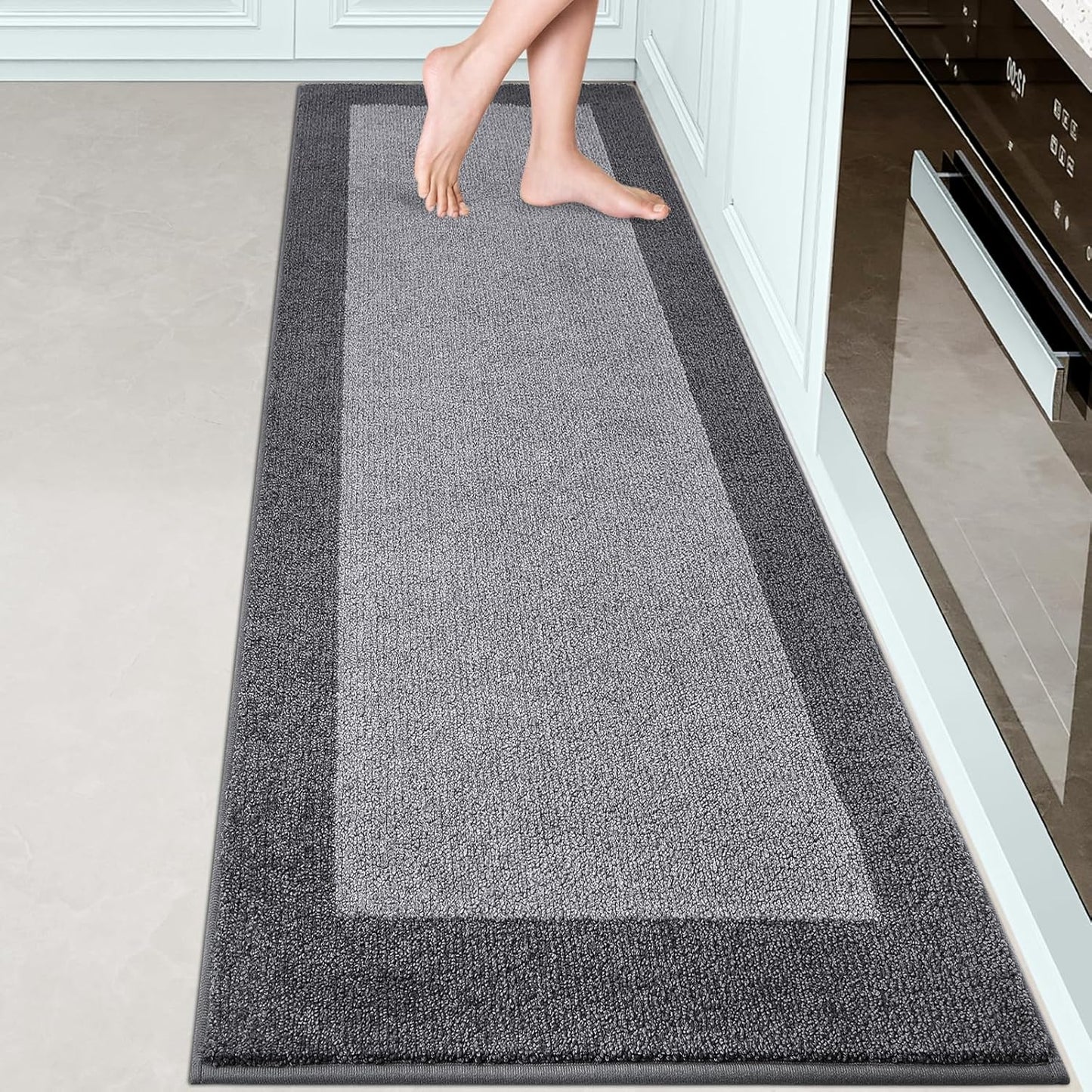 Machine Washable Kitchen Rug 24in x 84in, Non Slip Mat for Home