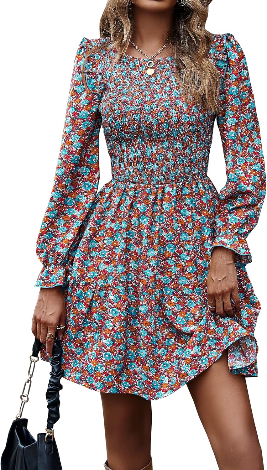 KIRUNDO Long Sleeve Floral Dress for Women - Perfect for Weddings