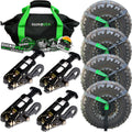 Car Tie Down Straps 2in x 8ft 4 Pack - Heavy Duty Wheel Lasso