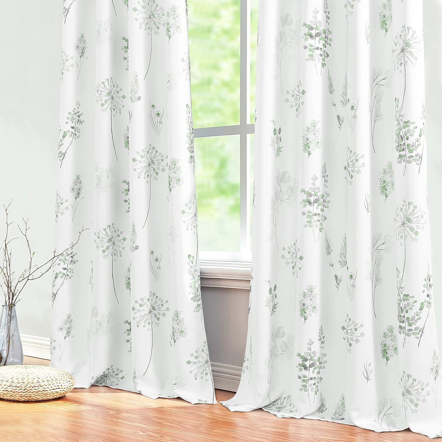XTMYI 63 Inch Sage Green Window Curtains for Bedroom Decor