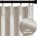 Topfinel 102 Inches Long Custom Blackout Linen Curtains for Privacy