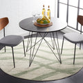 6 ft Round Ivory & Sage Area Rug - Durable Non-Shedding