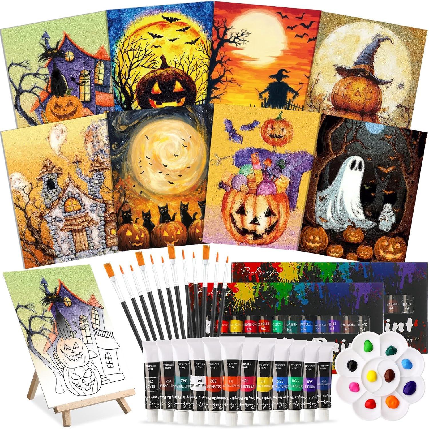 Cholemy 36 Pcs Paint and Sip Kit for Adults - Fun DIY Painting