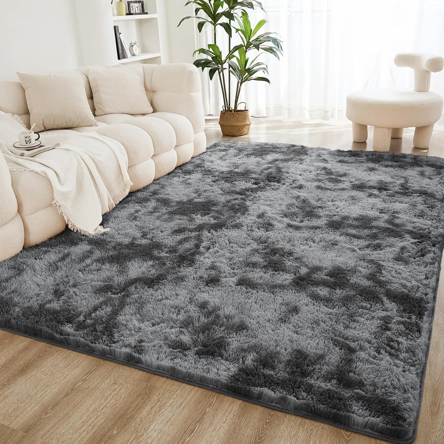 Litanika 5x8 Shag Area Rug: Soft Plush for Living Room & Bedroom
