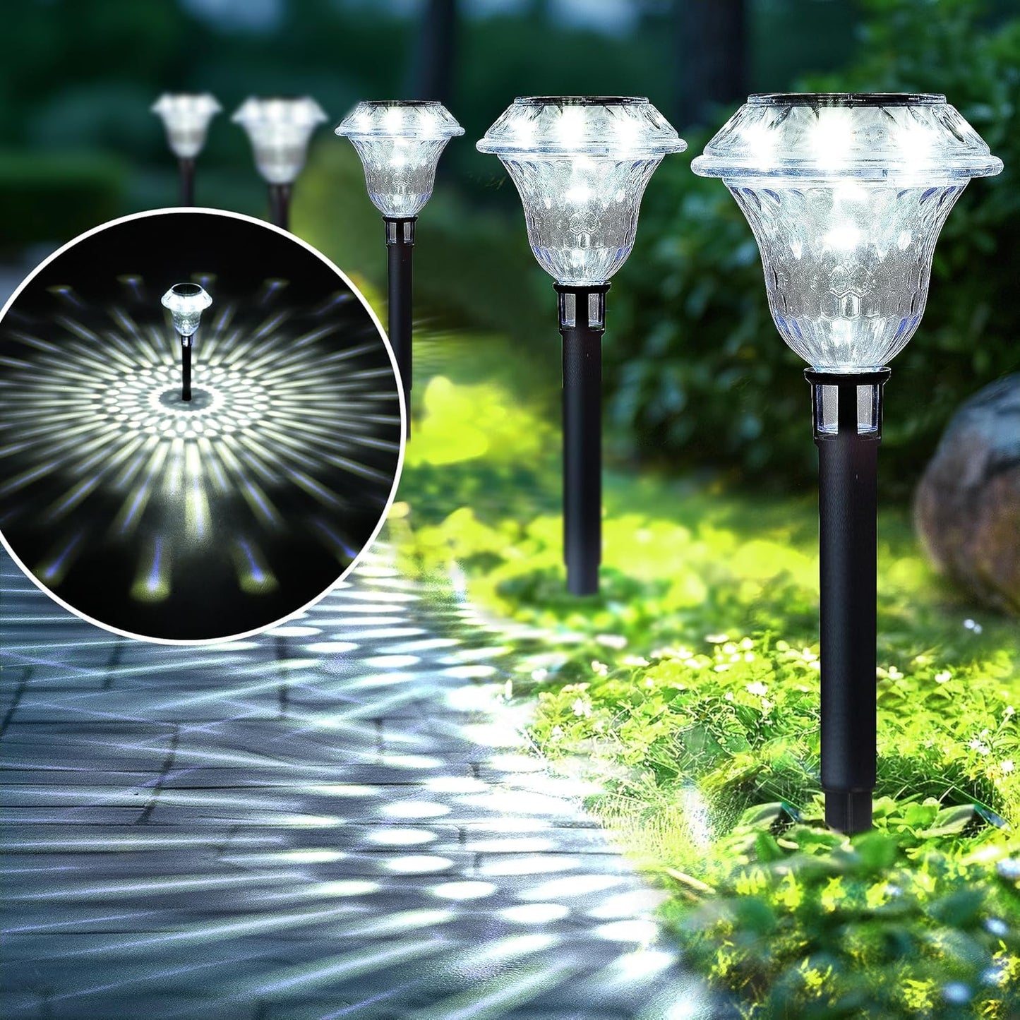 SOLPEX Solar Pathway Lights for Yard and Garden Decor