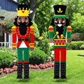 Marsui 2 Pcs Large Metal Christmas Nutcracker Yard Sign - 45in Outdoor