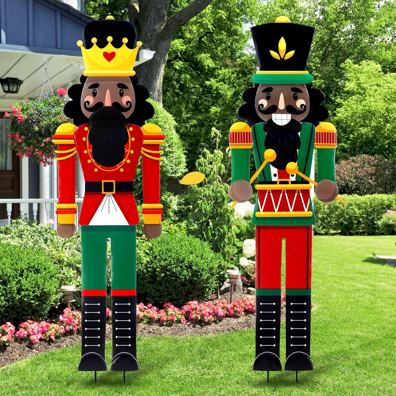 Large Metal Christmas Nutcracker Yard Sign for Holiday Decor