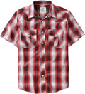 Western Shirts for Men Short Sleeve Plaid Pearl Snap - Casual Cowboy