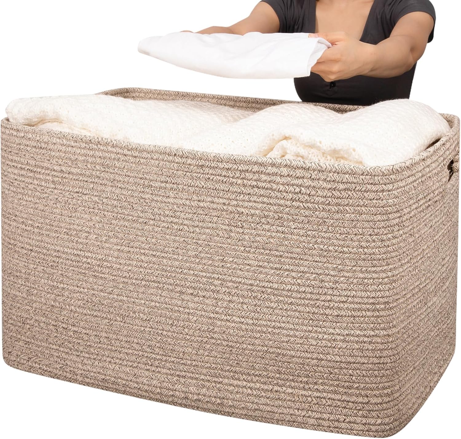 XXXLarge Cotton Rope Storage Basket for Organizing Clothes and Toys