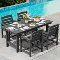 SERWALL Patio Dining Table Sets 5-Piece - Durable All-Weather Outdoor