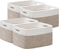 Cotton 4 Pack Storage Baskets 13x9x7.5 in - White & Light Brown