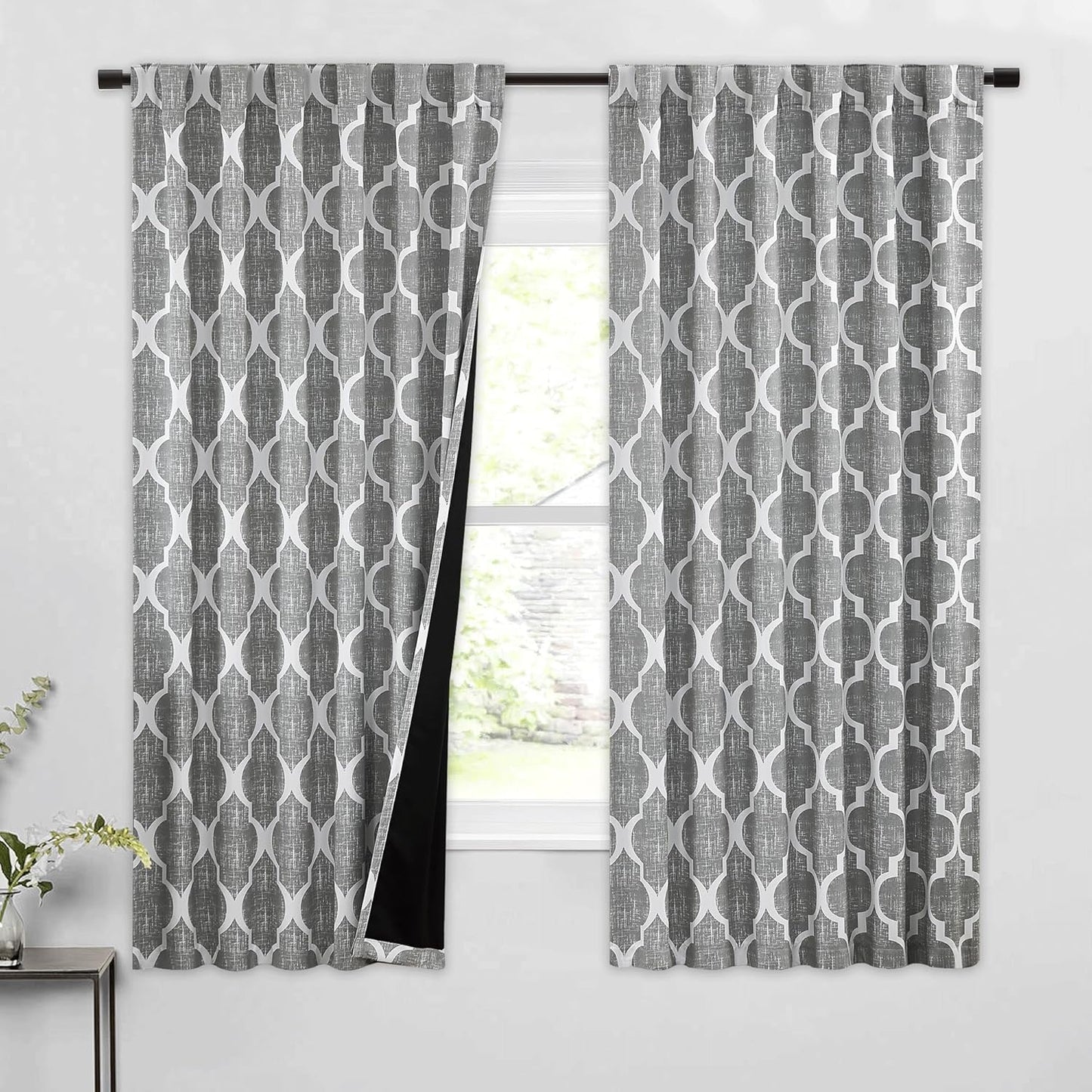 Beauoop 100% Blackout Curtains for Bedroom and Living Room