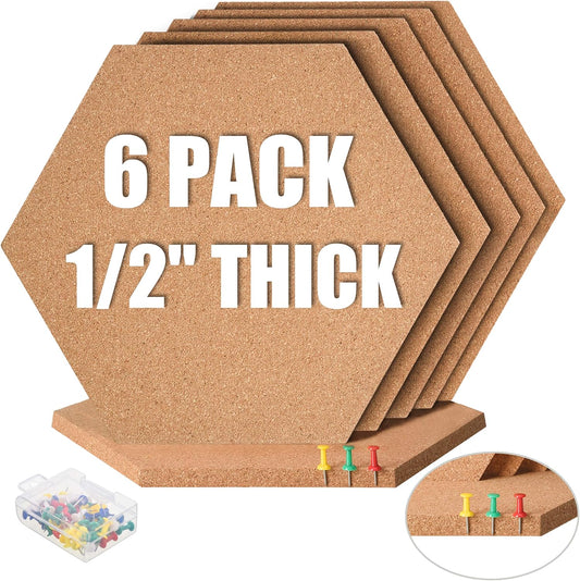 SUNGIFT Hexagon Cork Board Tiles for Creative Home Decor