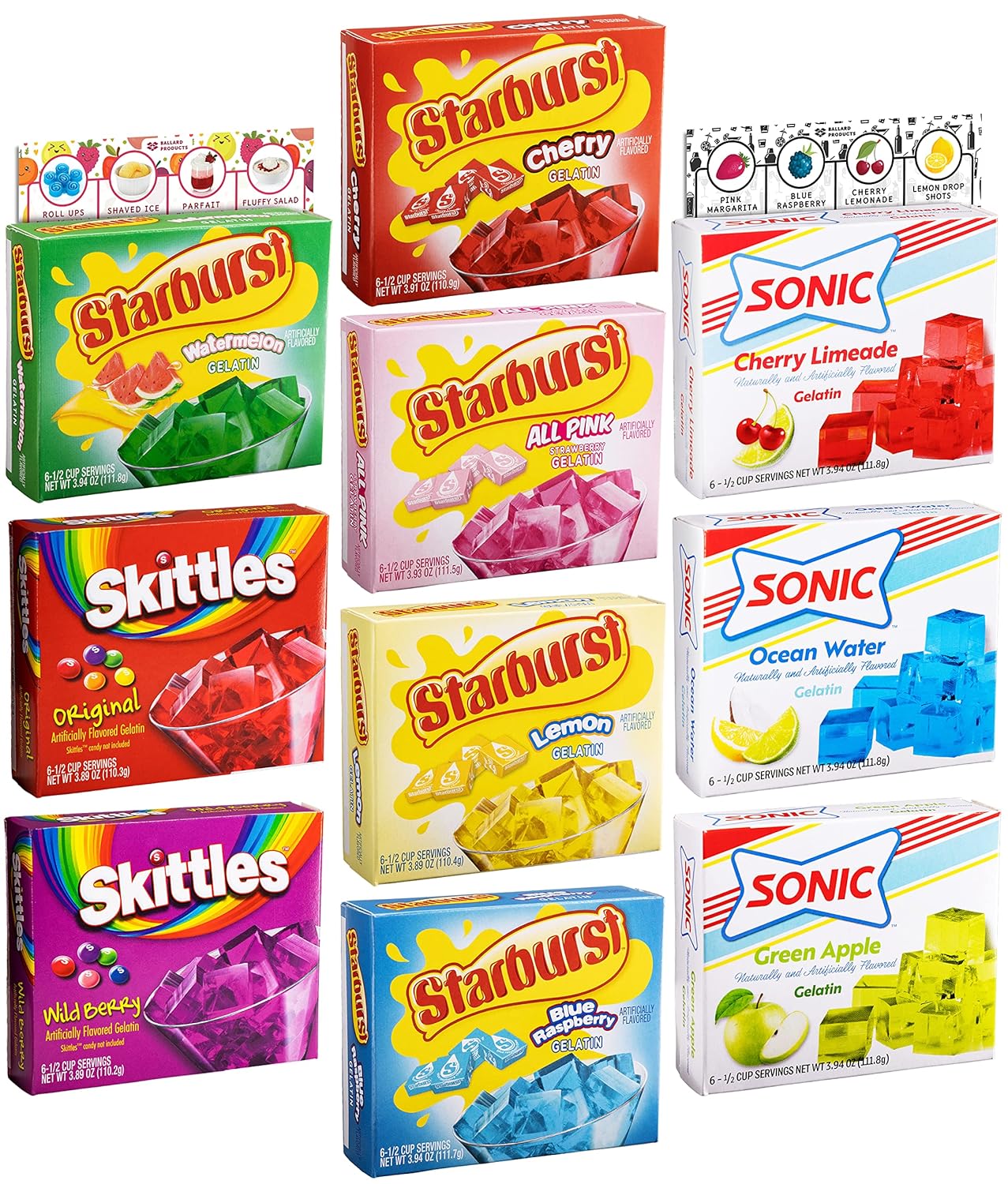Gelatin Mix Variety Pack of 10 Flavors for Endless Fun