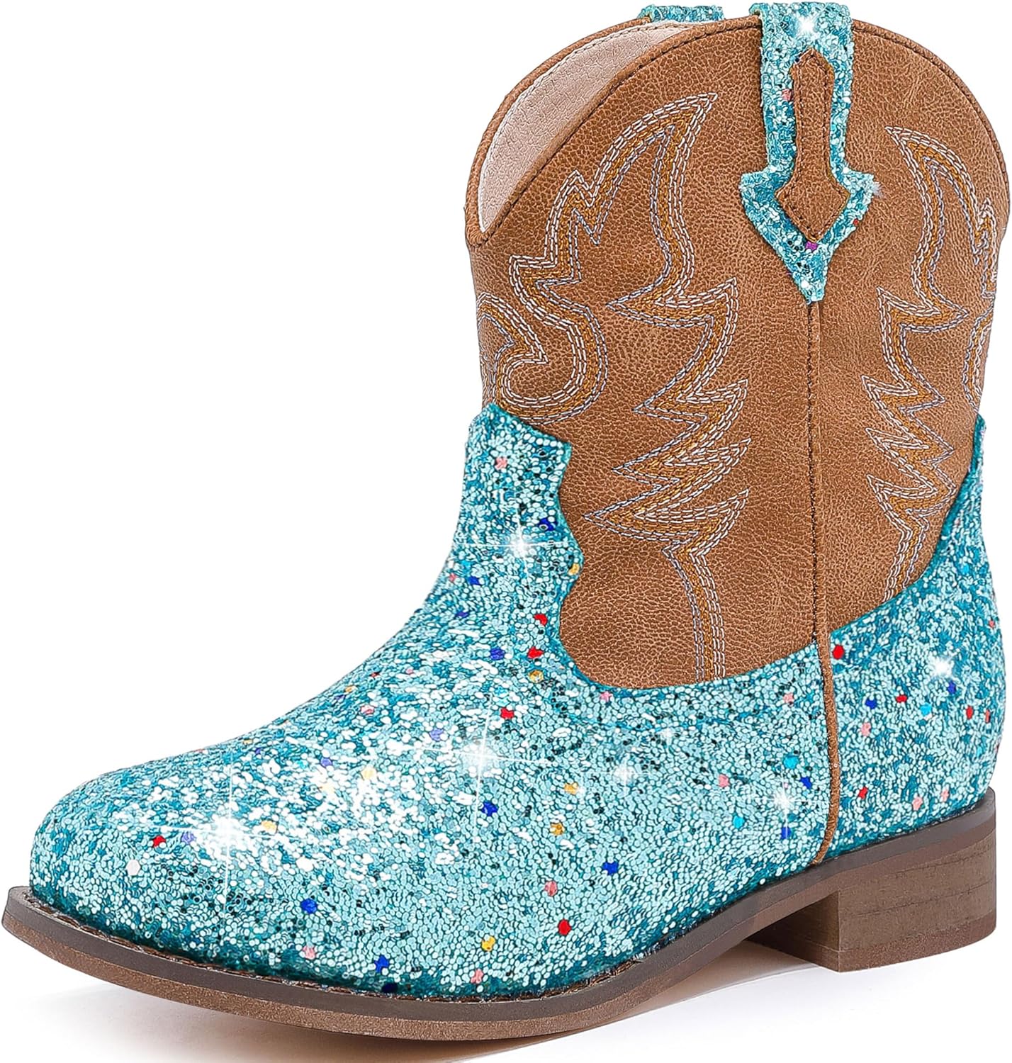 Toddler Cowgirl Boots Glitter Girls Cowboy Ankle Boot for Fun