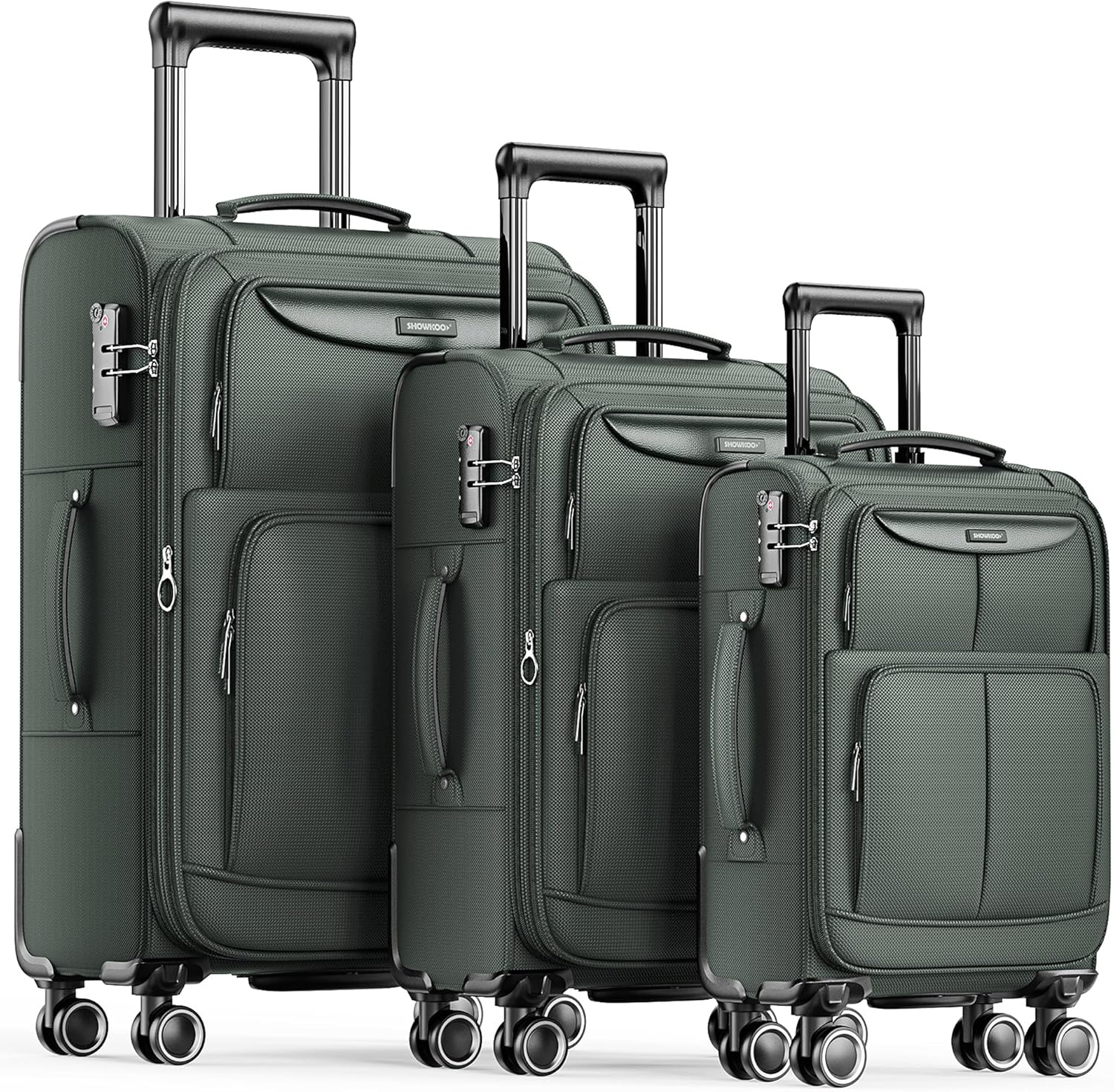 SHOWKOO Luggage Sets: Durable Softside Expandable Suitcase Set