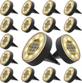 Solar Ground Lights 16 Pack 8 LED In-Ground Pathway Lights - Warm