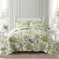 Cotton Bedspread Quilt Set King Size - Reversible Floral Vine Comfort