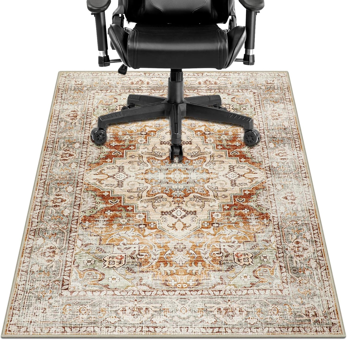 Anti-Slip Office Chair Mat 48x60 for Hard Floors - Orange