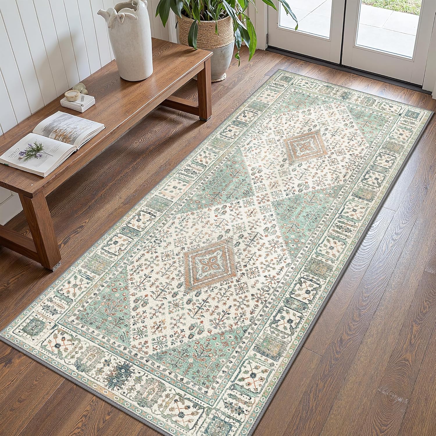 GENIMO Runner Rug for Hallways - Machine Washable Non Slip