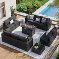 Aoxun 12 Piece Patio Furniture Set with 44 Fire Pit Table - Spacious