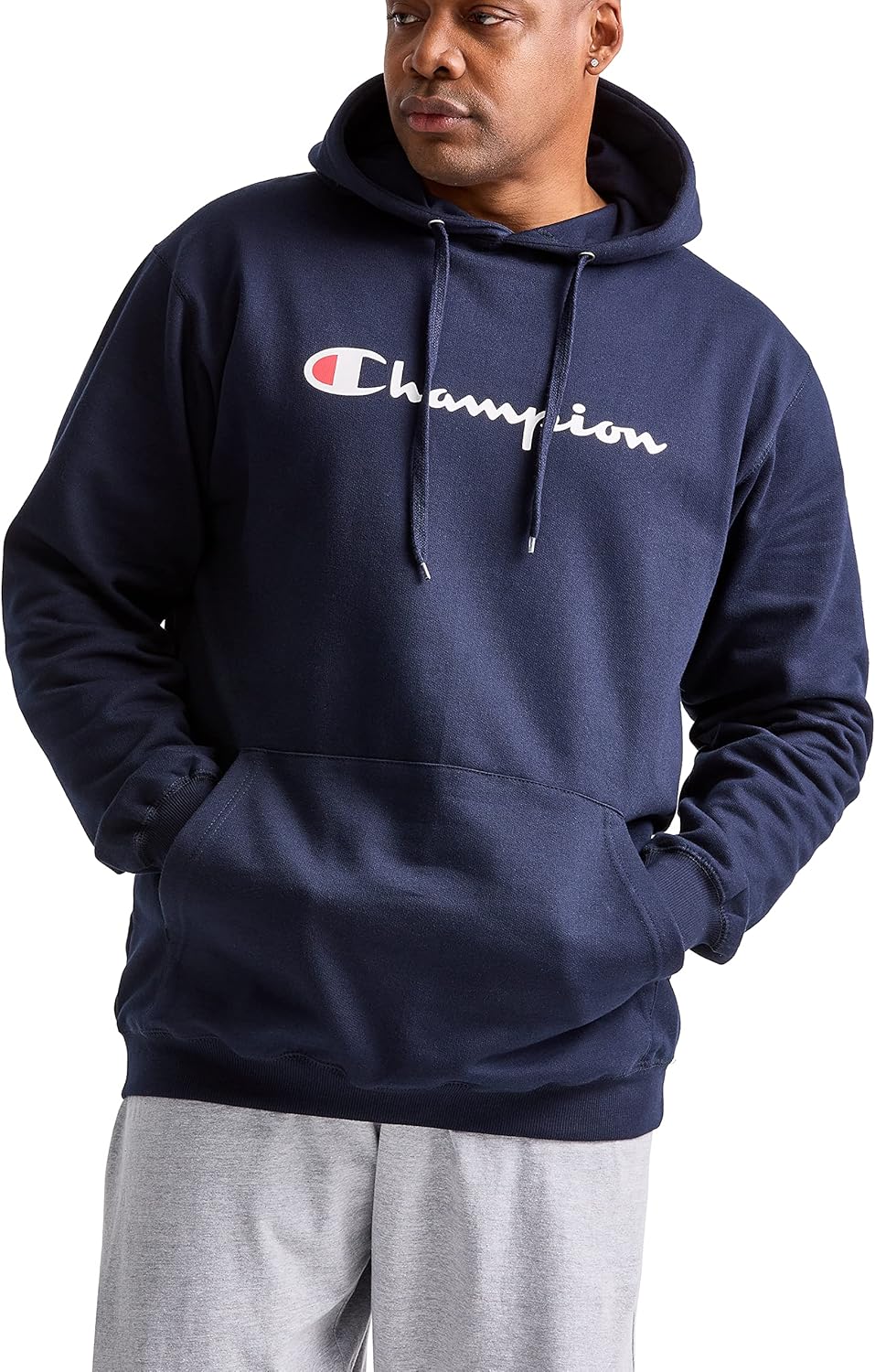 Champion Men's Fleece Script Logo Hoodie for Comfort and Style